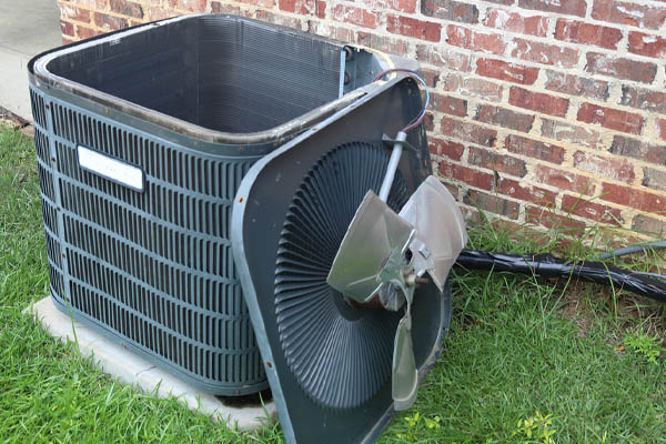 air-conditioner-condenser-fan removed from ac unit
