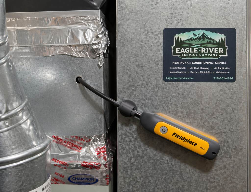 gauge measuring airflow in HVAC system