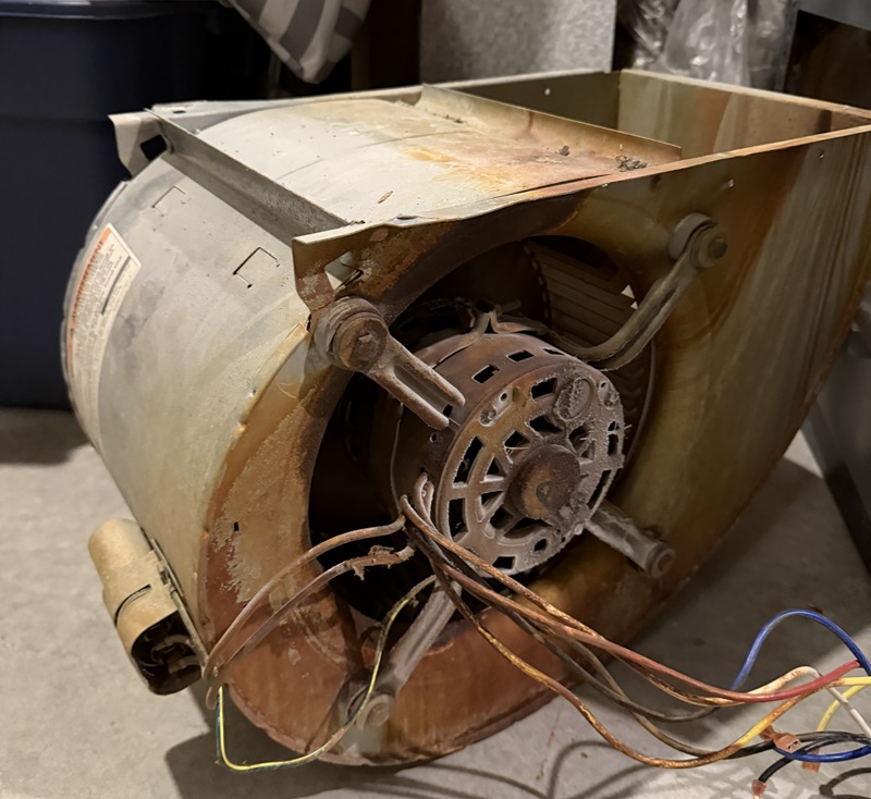 rusted HVAC fan motor