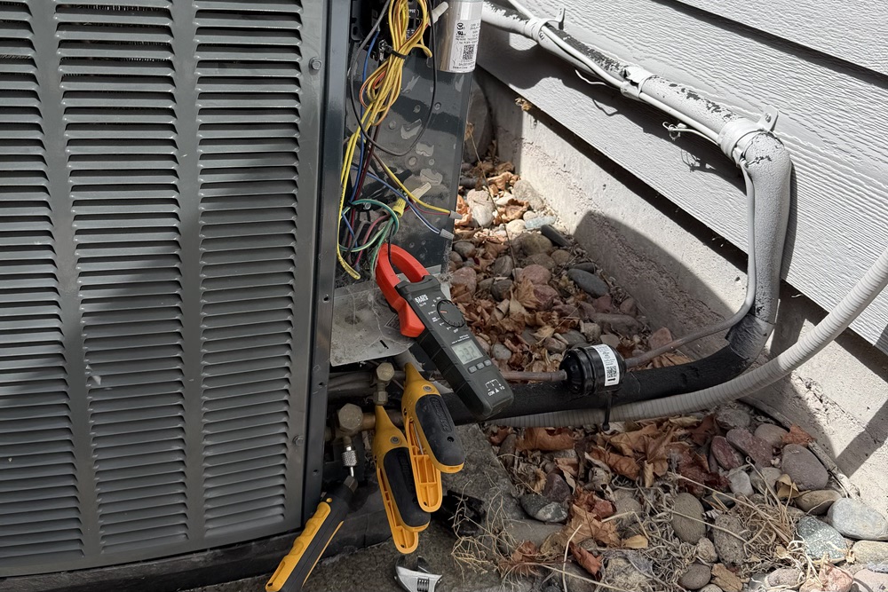 using tool to check an ac unit in parker