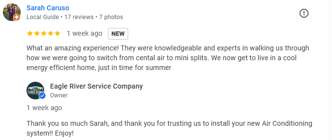 Eagle River Google Review