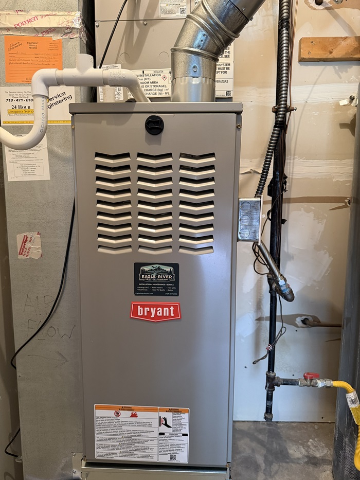 New furnace installed in a basement