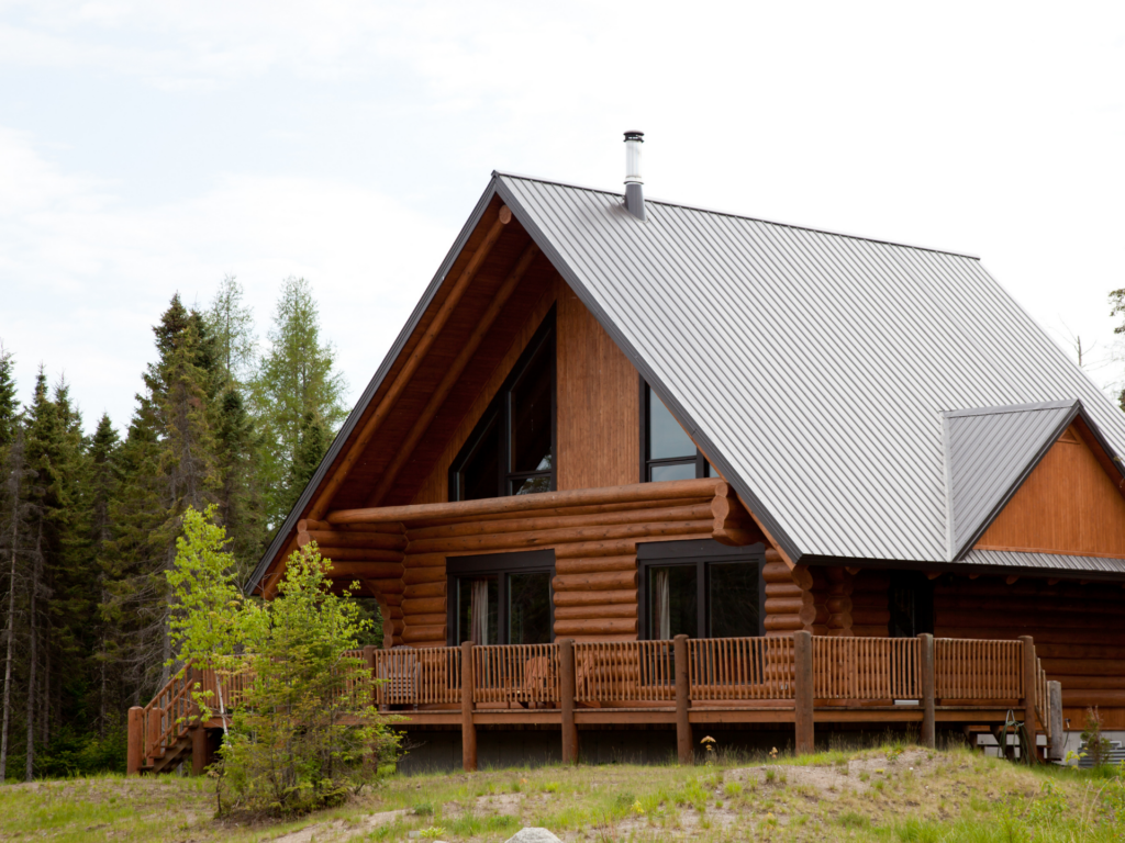 Log A-frame home